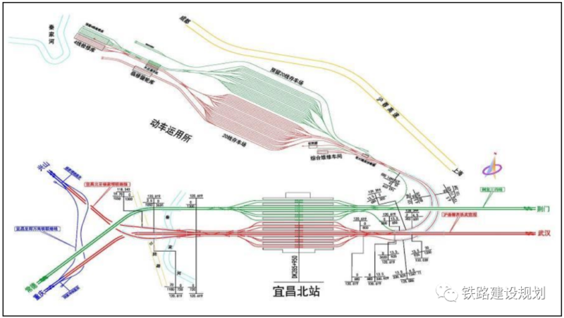 宜昌北站位置示意图▼宜昌铁路地区总平面布置示意图▼汉宜高铁线路